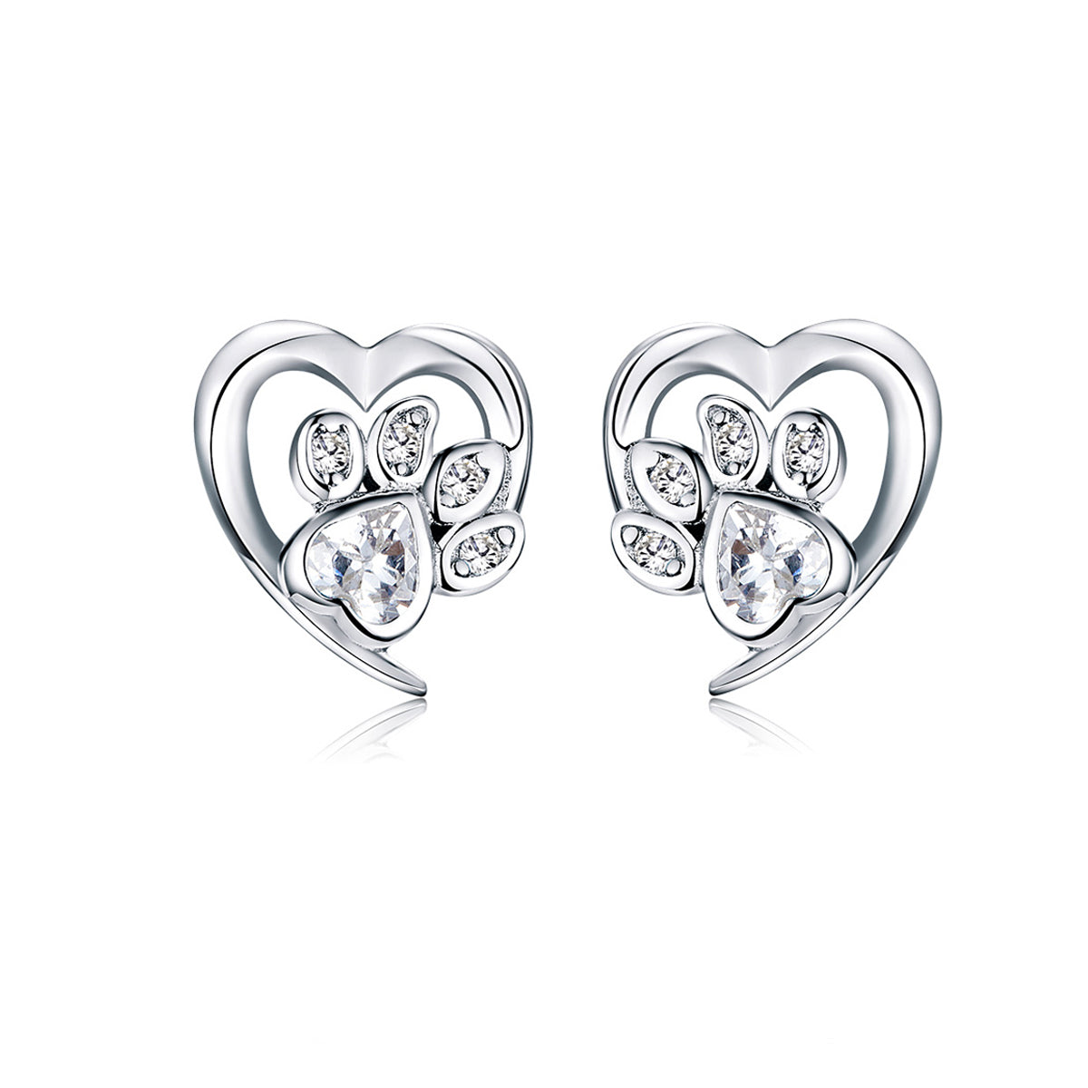 925 Sterling Silver Earrings with Pavé Setting CZ, 0.9cm for Women