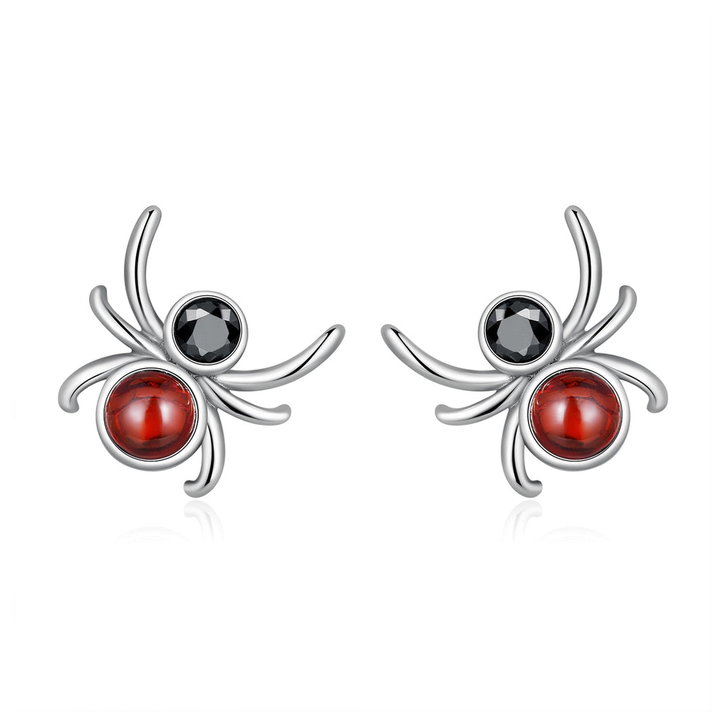 925 Sterling Silver Earrings with Pavé Setting CZ and Transparent Glass