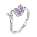 925 Sterling Silver Enamel Flower Ring for Women