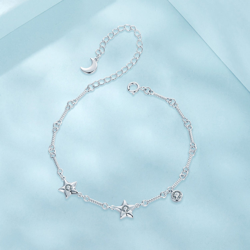 925 Sterling Silver White Gold Plated CZ Bracelet for Women