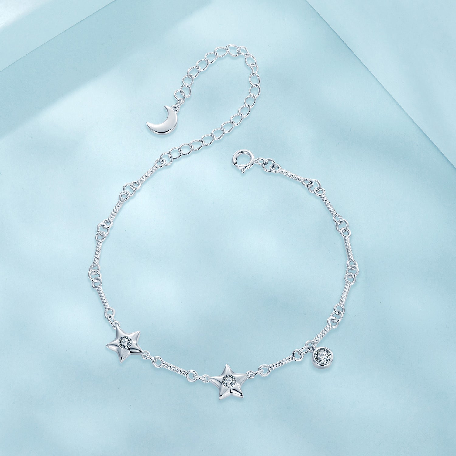 925 Sterling Silver White Gold Plated CZ Bracelet for Women