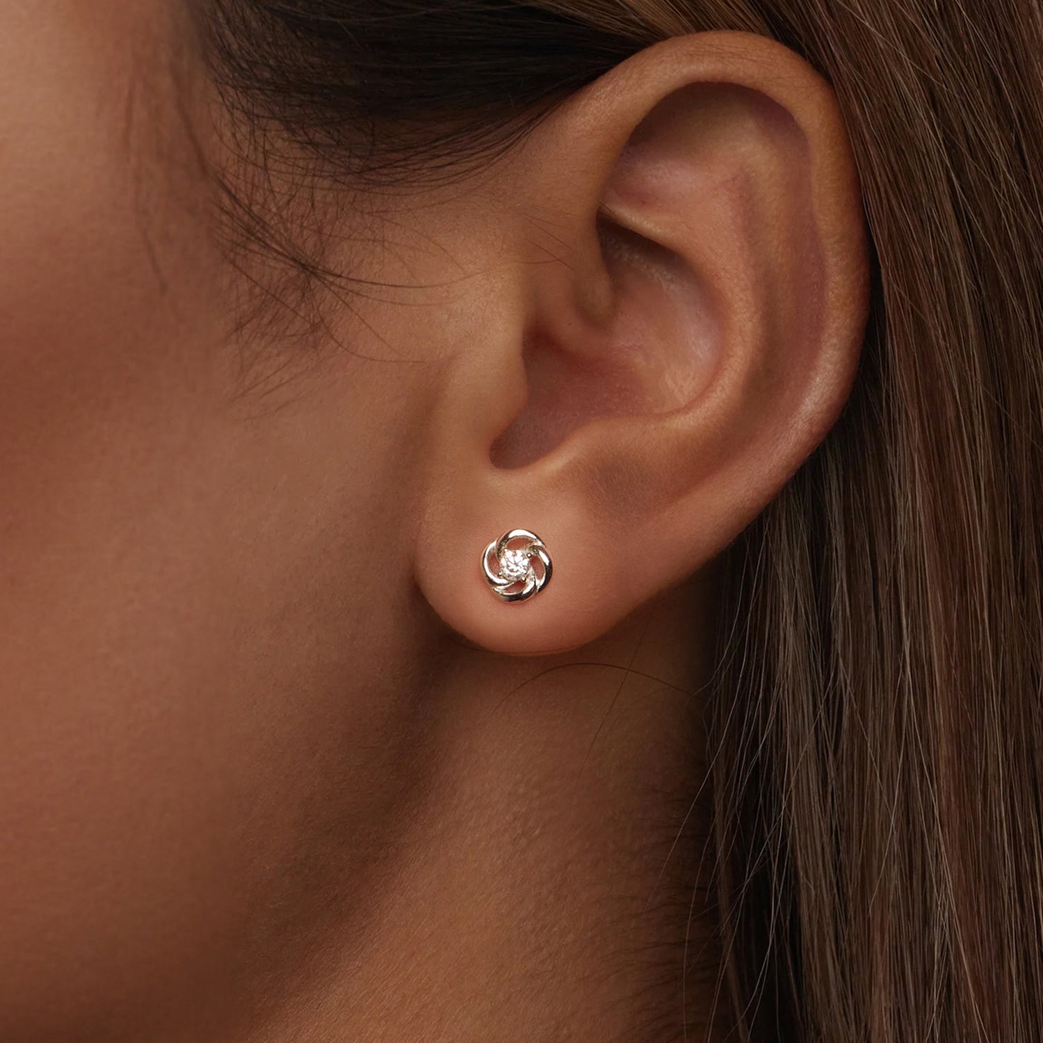925 Sterling Silver Moissanite Earrings, 0.3cm, White Gold Plated, for Women