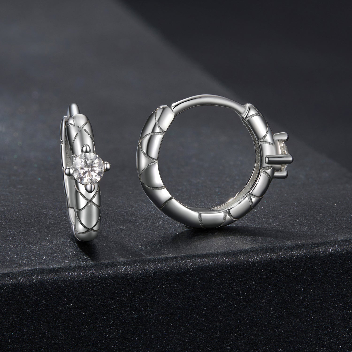 925 Sterling Silver Moissanite Earrings 1.3cm for Women