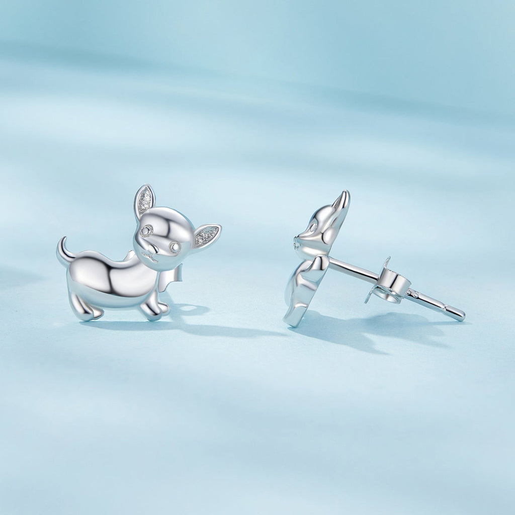 925 Sterling Silver Earrings Plated Platinum 10*12mm for Women