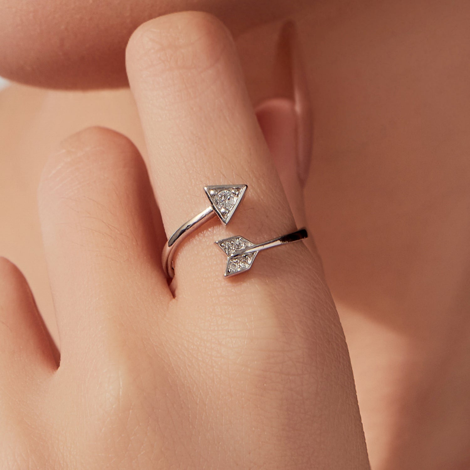 925 Sterling Silver White Gold Plated Pavé CZ Rings for Women