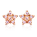 925 Sterling Silver Rose Gold Plated Pavé Setting CZ Earrings