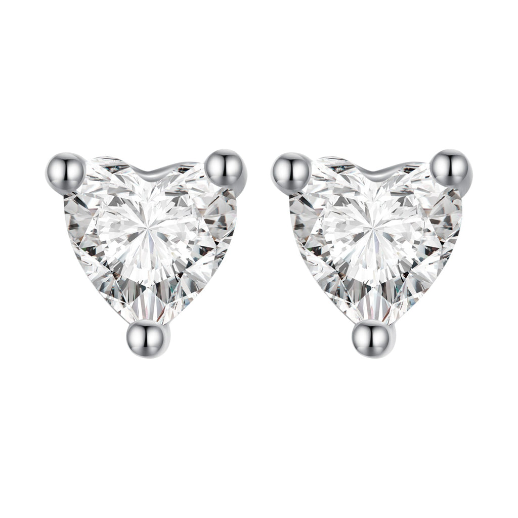 999 Platinum Plated S925 Silver Pavé Setting Earrings for Women