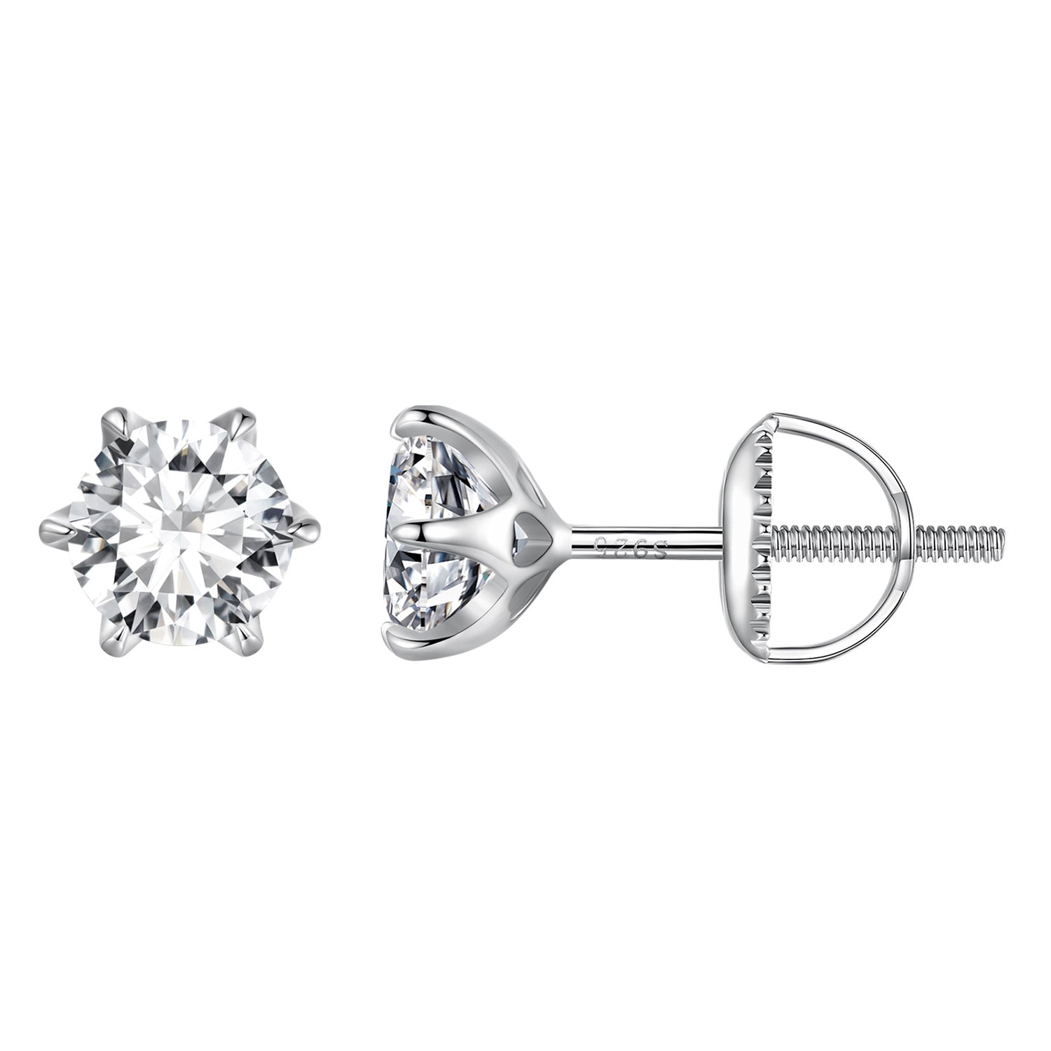 S925 Sterling Silver 2.00 Carat Moissanite Earrings for Women