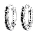 925 Sterling Silver Oxidized Pavé CZ Earrings