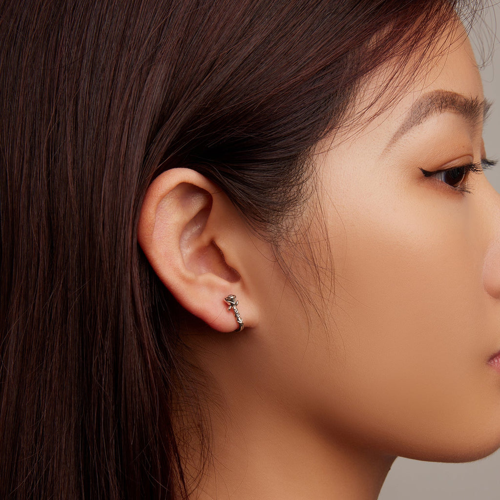 925 Sterling Silver Earrings with Oxidized Finish for Women