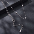 925 Sterling Silver White Gold Plated Adjustable Moissanite Necklace for Women