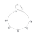 925 Sterling Silver Plated White Gold 12x41mm Pendant Bracelet
