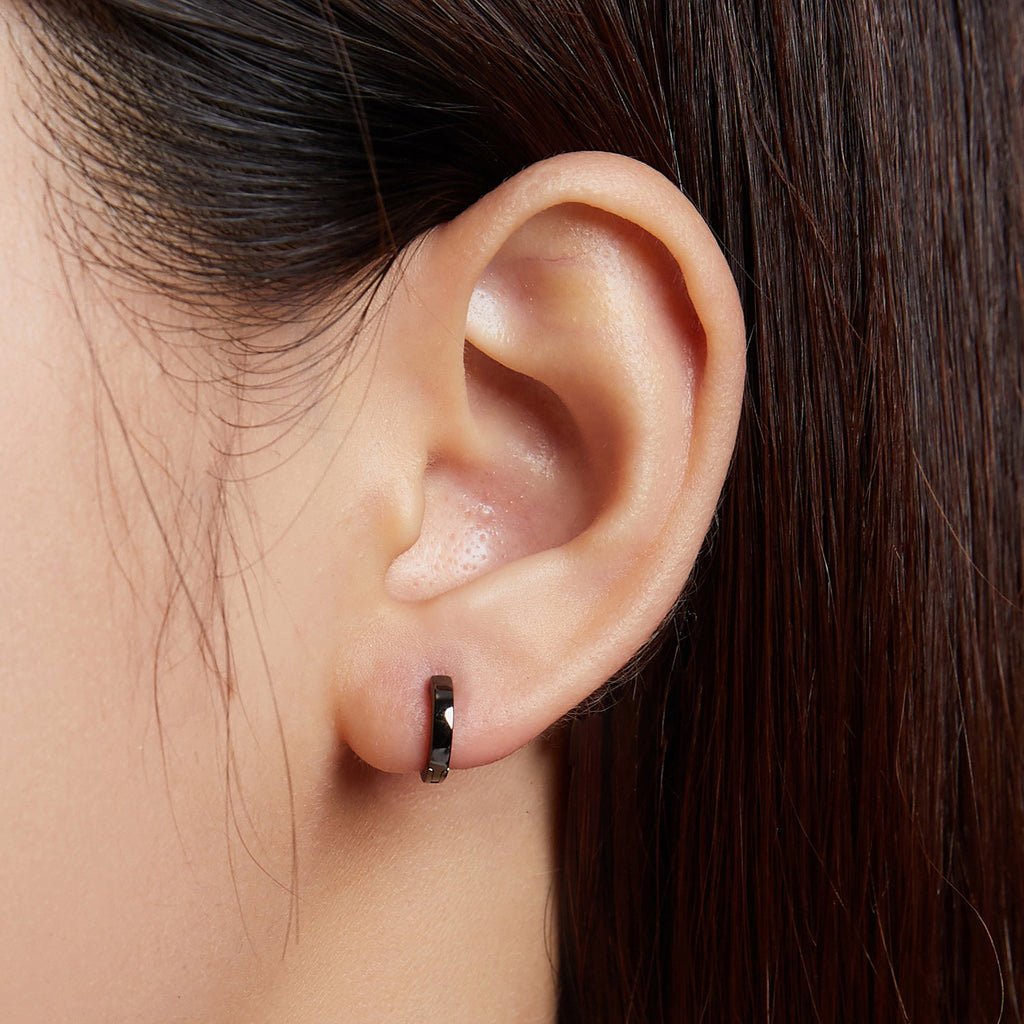 925 Sterling Silver & Plated Black Gold Earrings