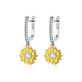 S925 Sterling Silver Plated Gold Pavé Setting CZ Earrings