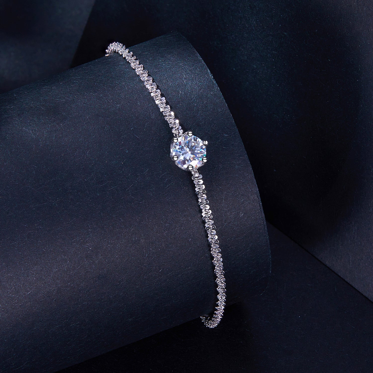 925 Sterling Silver 1 Carat Moissanite Bracelet for Women