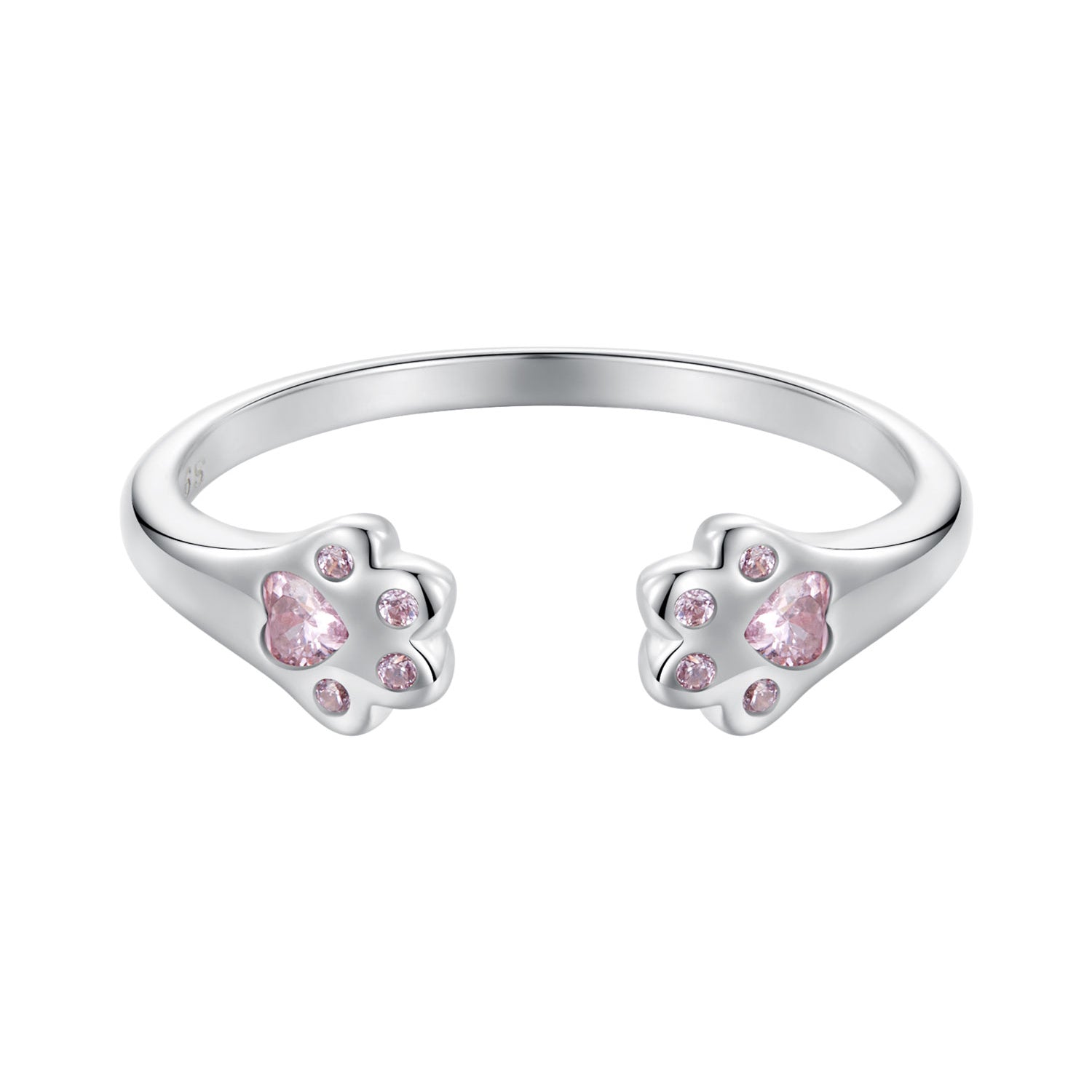 925 Sterling Silver White Gold Plated Pavé Setting CZ Ring