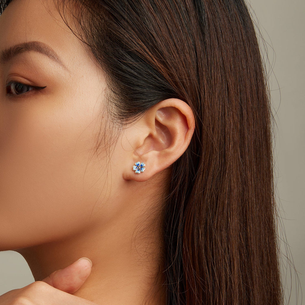 925 Sterling Silver Enamel Earrings for Women