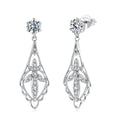 925 Sterling Silver 0.50 Carat Moissanite Earrings with White Gold Plating for Women