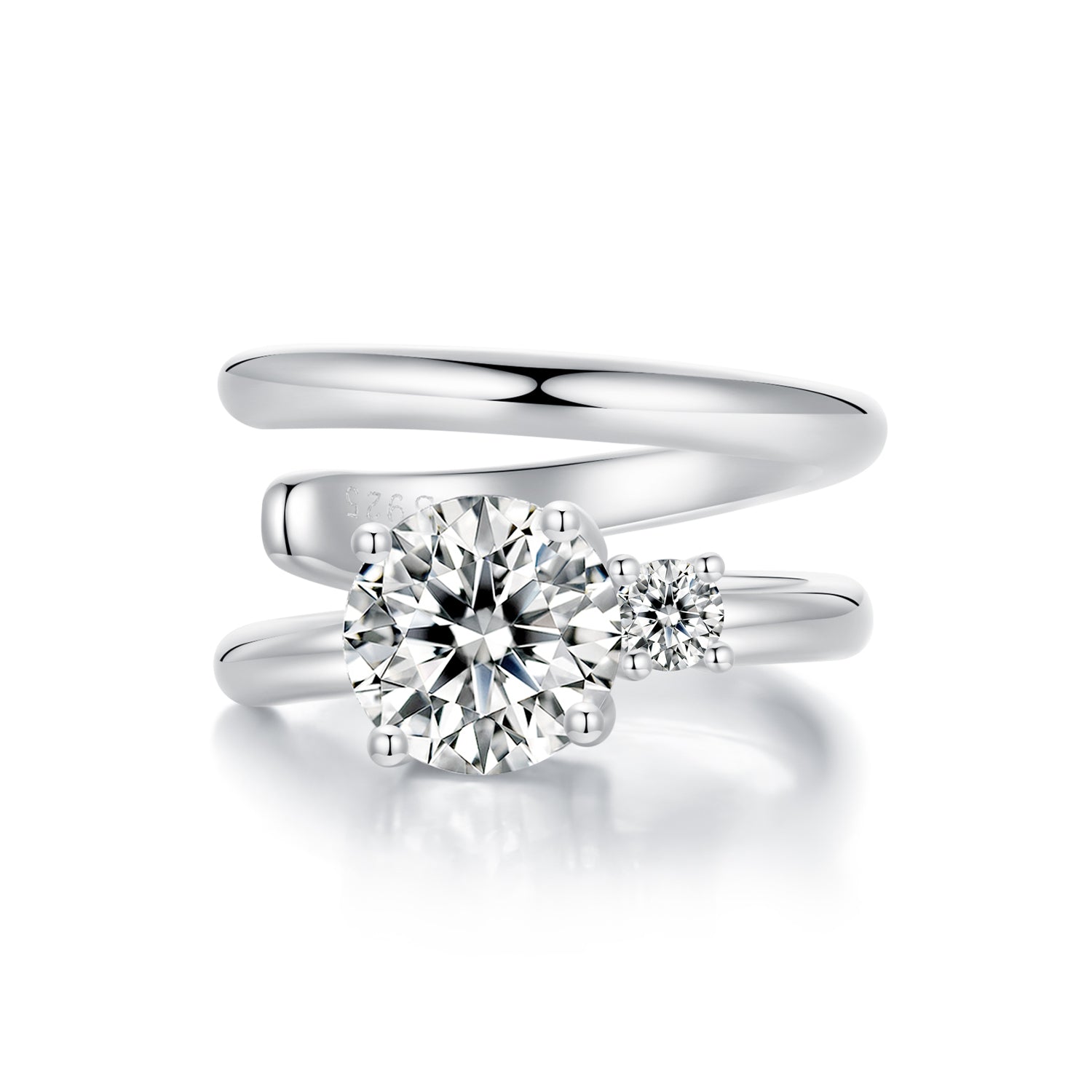 925 Sterling Silver 5mm Moissanite Earrings for Women, 13x8mm, White Gold Plated