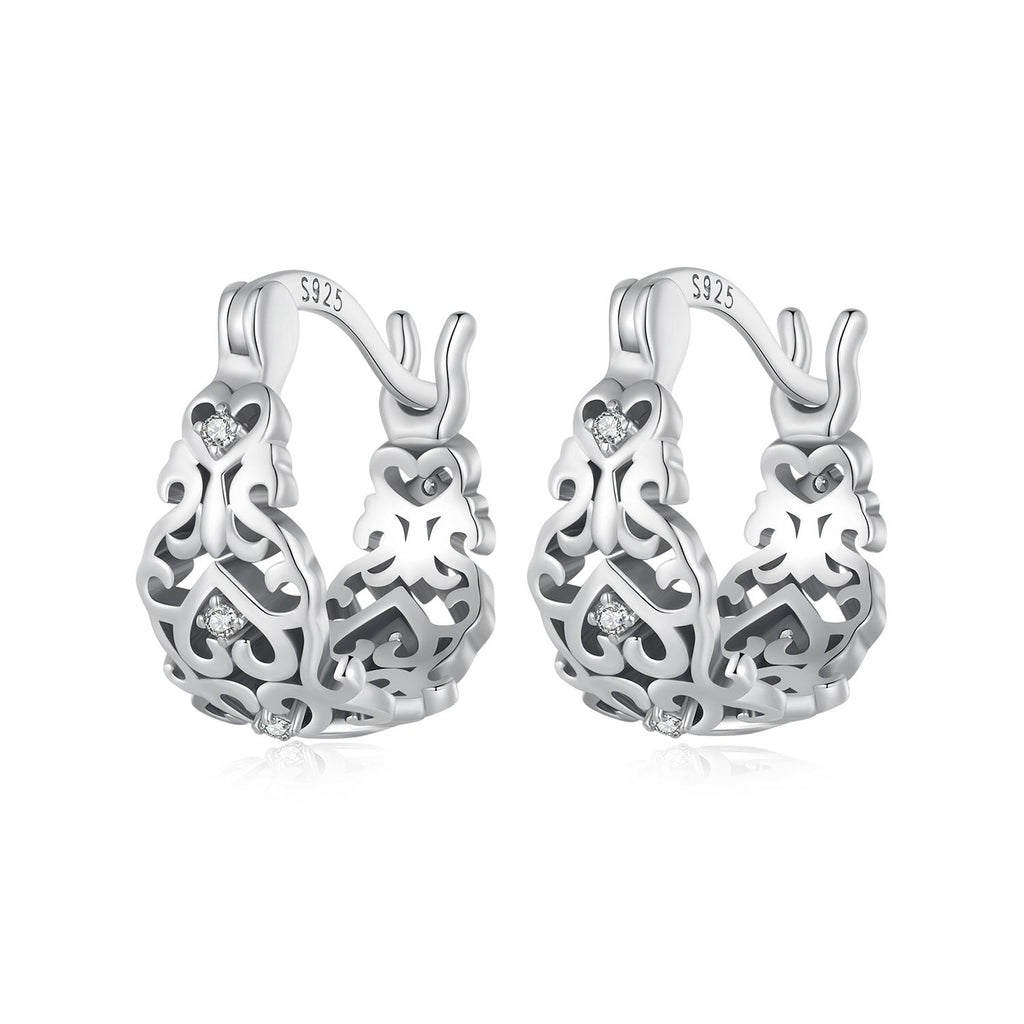 925 Sterling Silver Earrings with Pavé Setting CZ