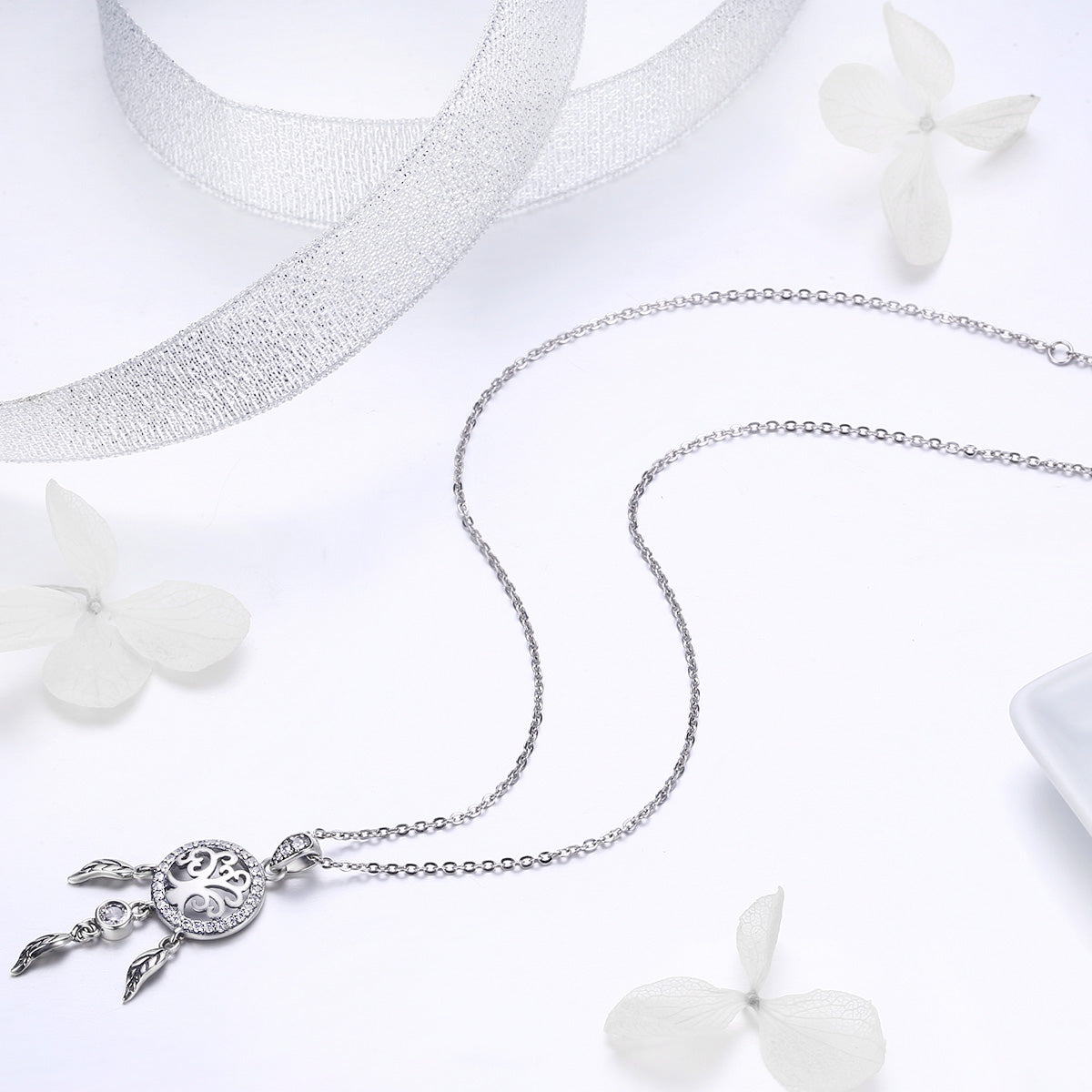 925 Sterling Silver Necklace 36-45cm with Pendant for Women