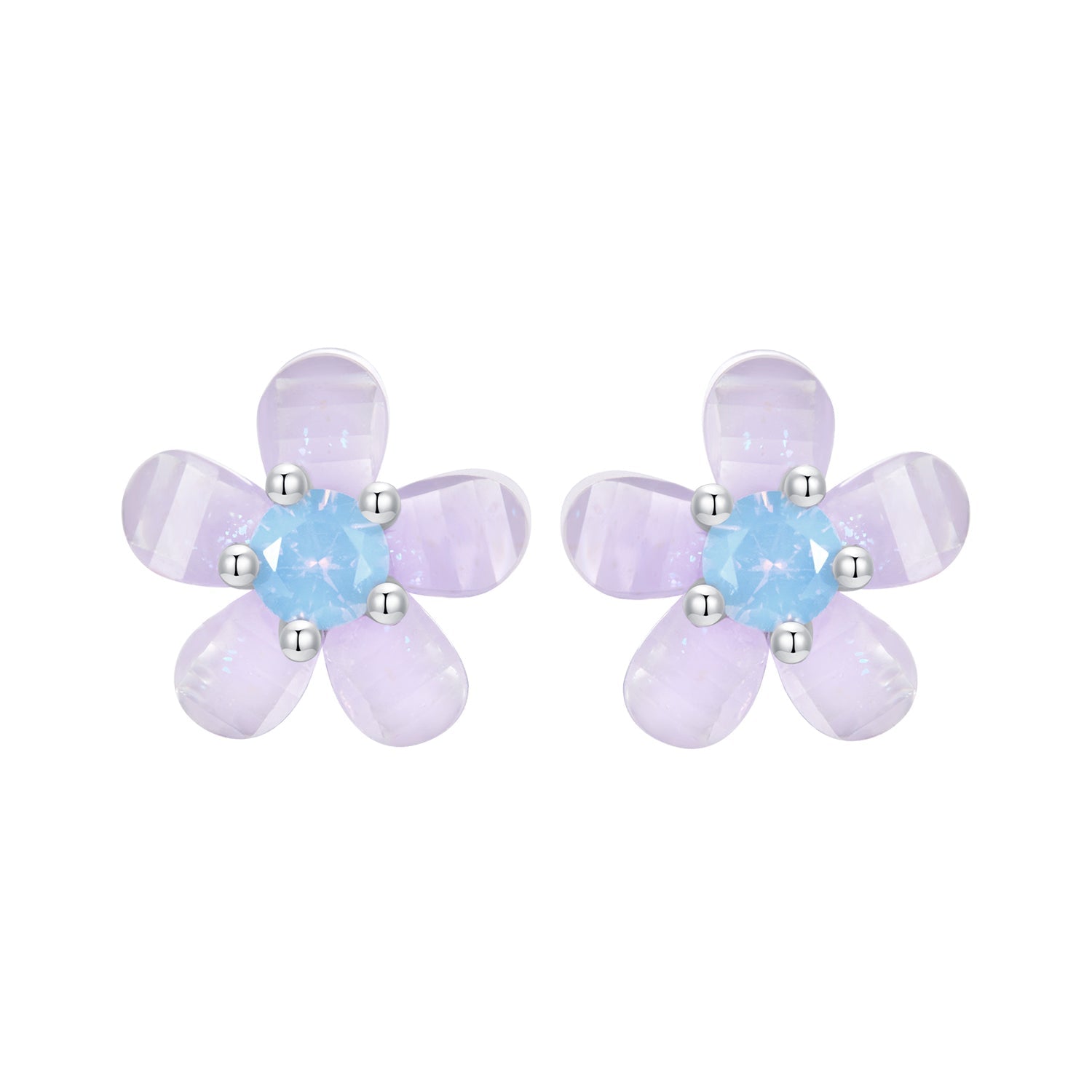 925 Sterling Silver Opal 8mm Earrings for Women