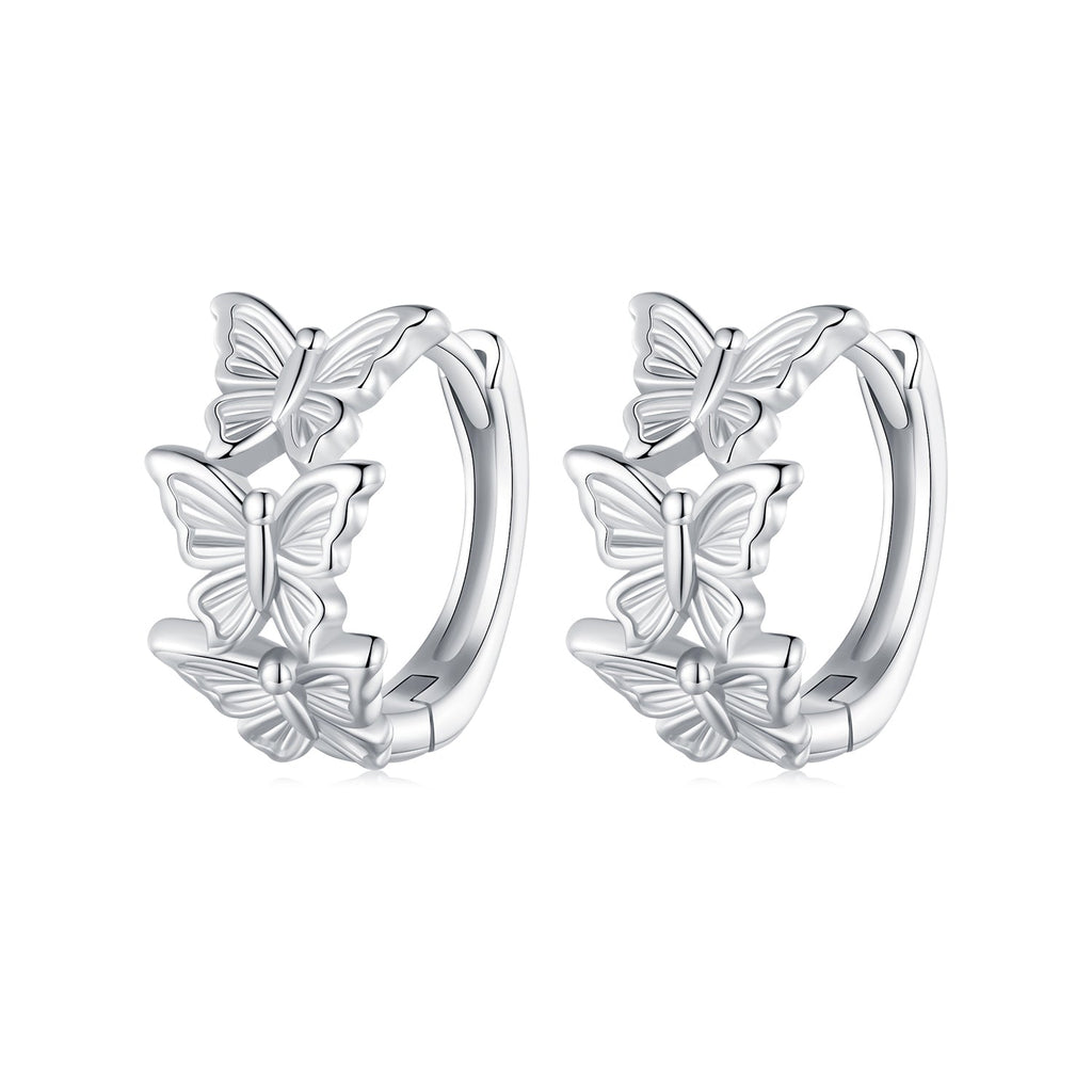 S925 Sterling Silver Earrings with Plated Platinum for Women
