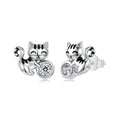 925 Sterling Silver Brass White Gold Plated Earrings with CZ for Women