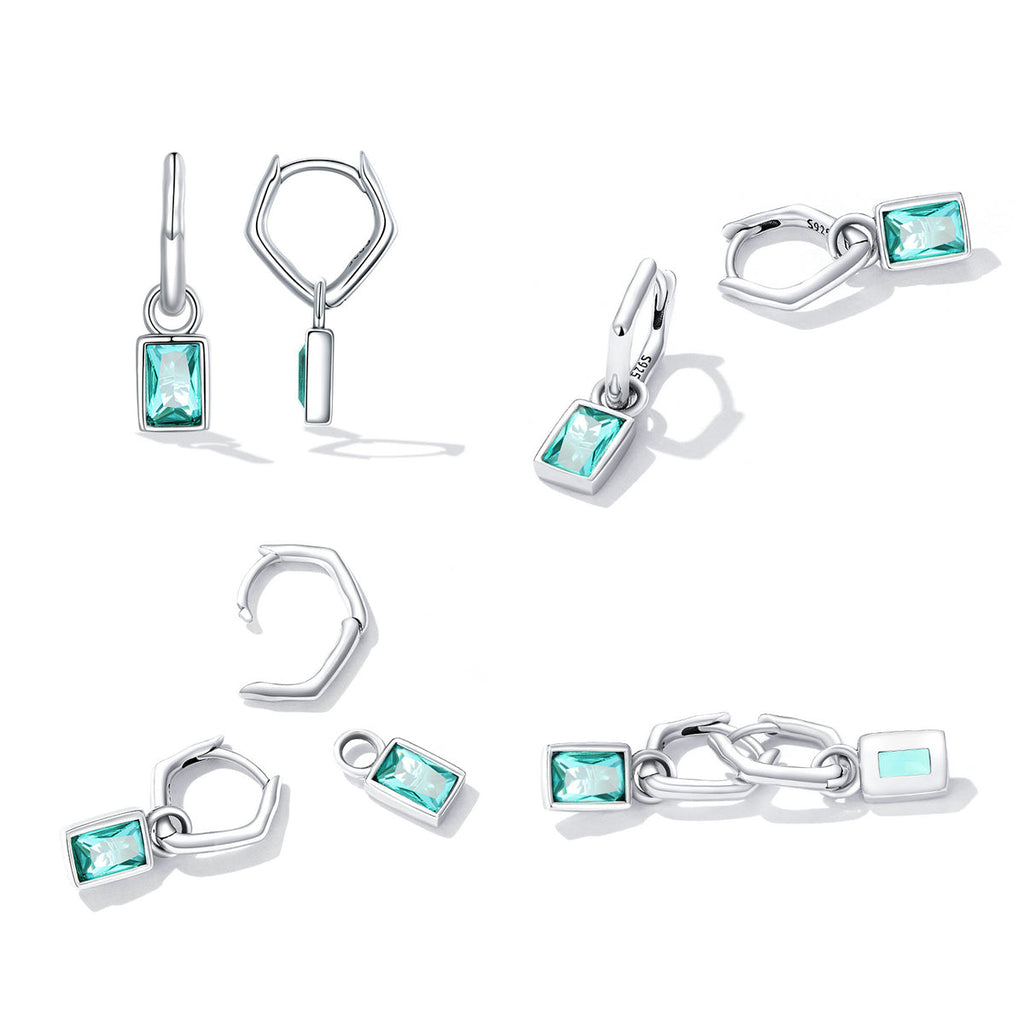 925 Sterling Silver Earrings with Pavé Setting CZ
