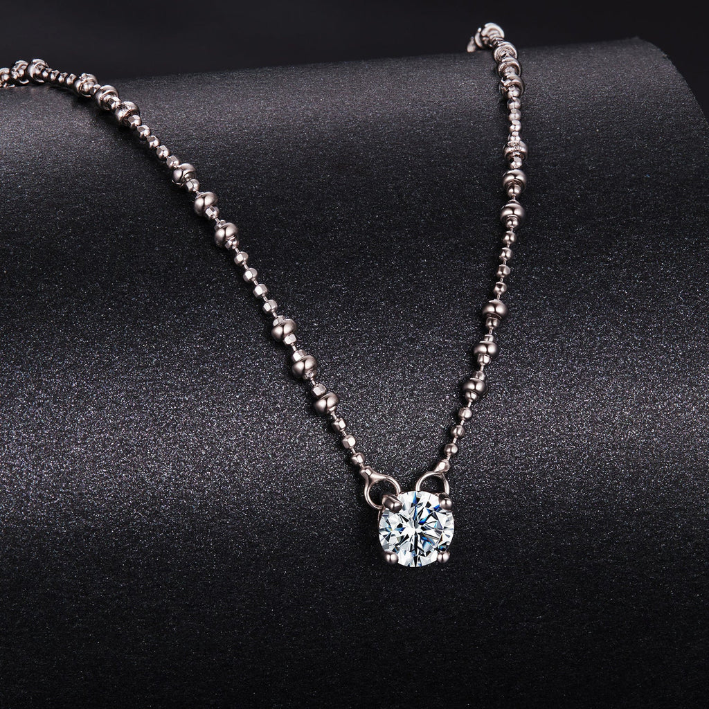 925 Sterling Silver 0.5 Carat Moissanite Necklace for Women