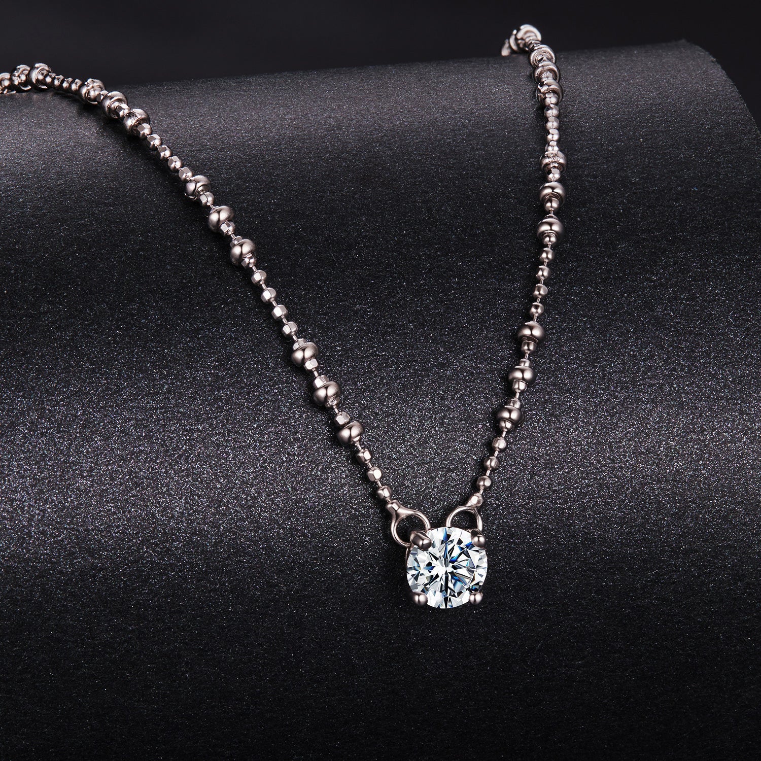 925 Sterling Silver 0.5 Carat Moissanite Necklace for Women
