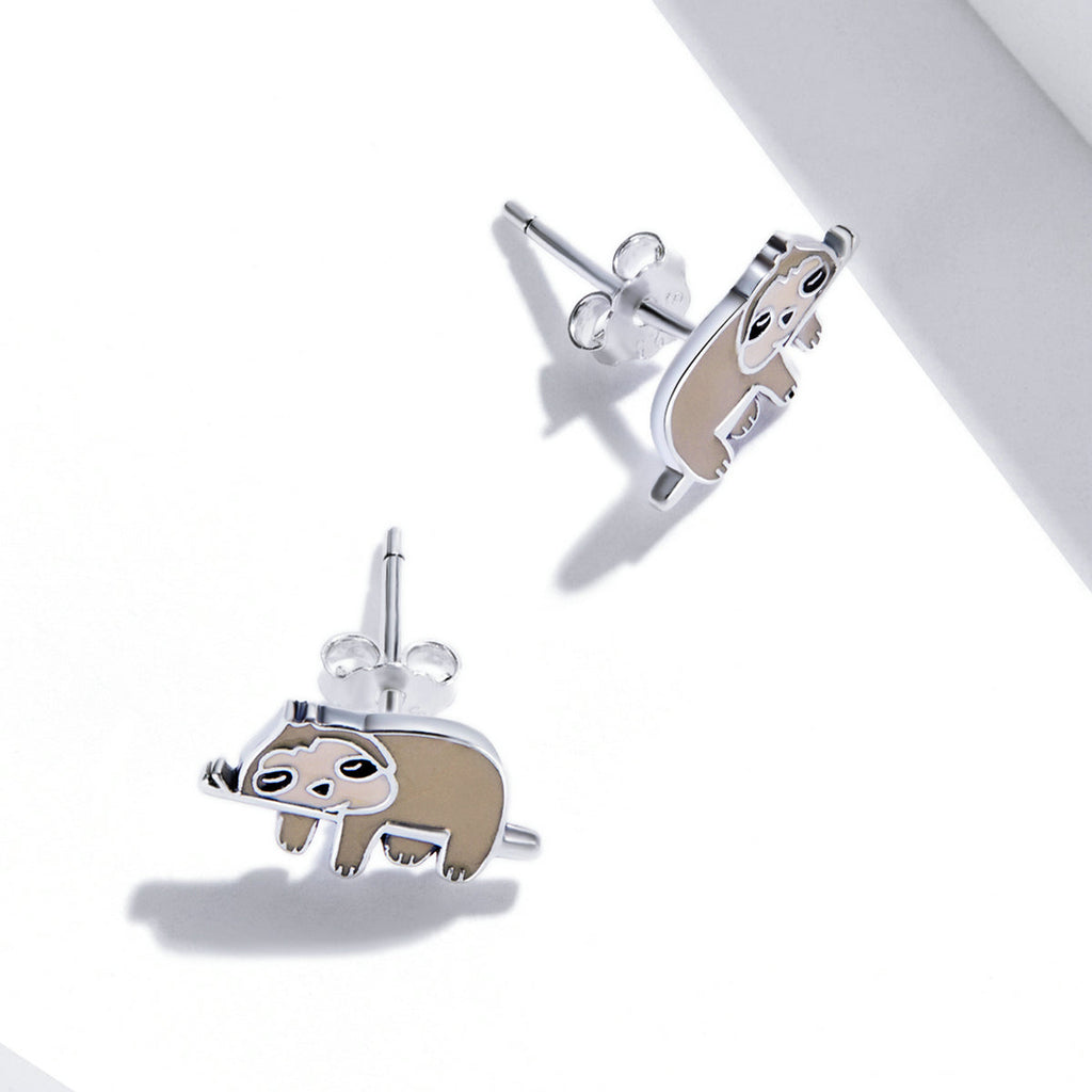 925 Sterling Silver Enamel Oxidized Earrings for Women, 0.7*1.2cm