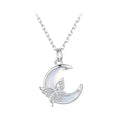 925 Sterling Silver Necklace with CZ and Resin Pendant