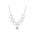 925 Sterling Silver Moissanite & Quality Shell Pearl Adjustable Necklace for Women