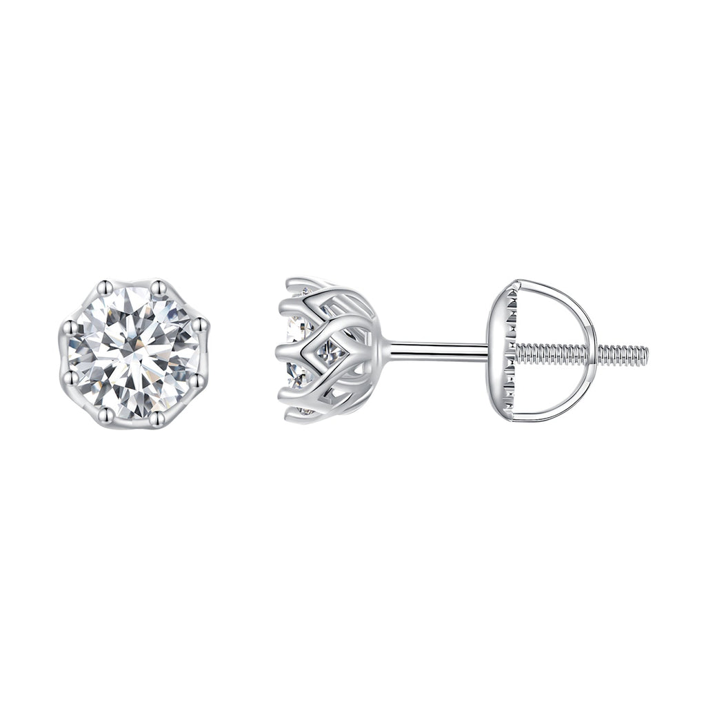 925 Sterling Silver Moissanite 0.5 Carat Earrings for Women