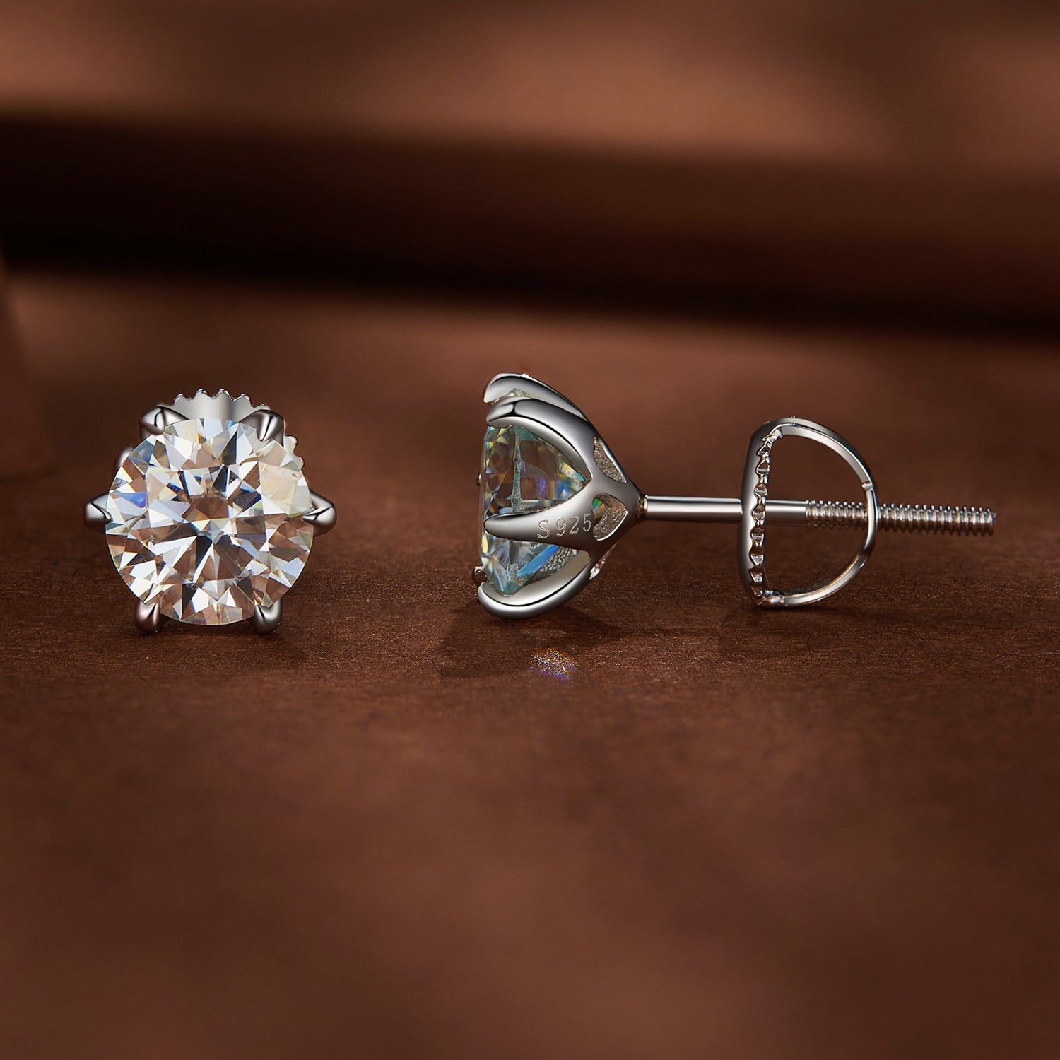 S925 Sterling Silver 2.00 Carat Moissanite Earrings for Women