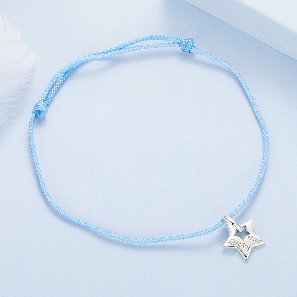 925 Sterling Silver Adjustable Cotton Rope Bracelet for Women