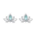 925 Sterling Silver Earrings with Pavé CZ and White Gold Plating, Size 0.9*1.3 cm for Women