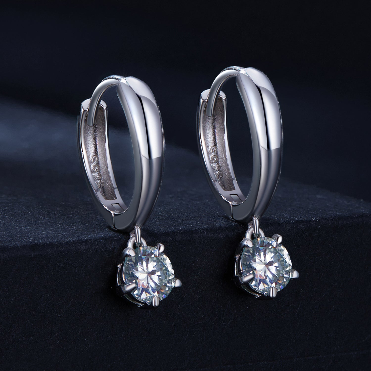S925 Sterling Silver 0.50 Carat Moissanite Earrings for Women