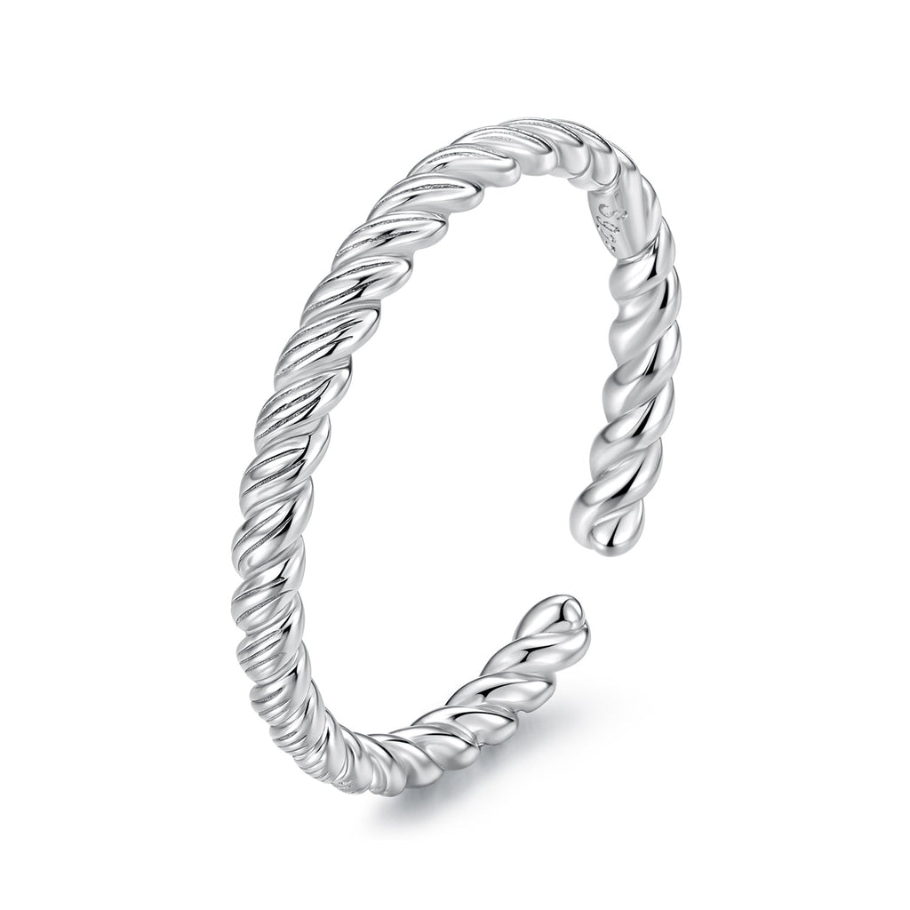 925 Sterling Silver White Gold Plated Ring for Women