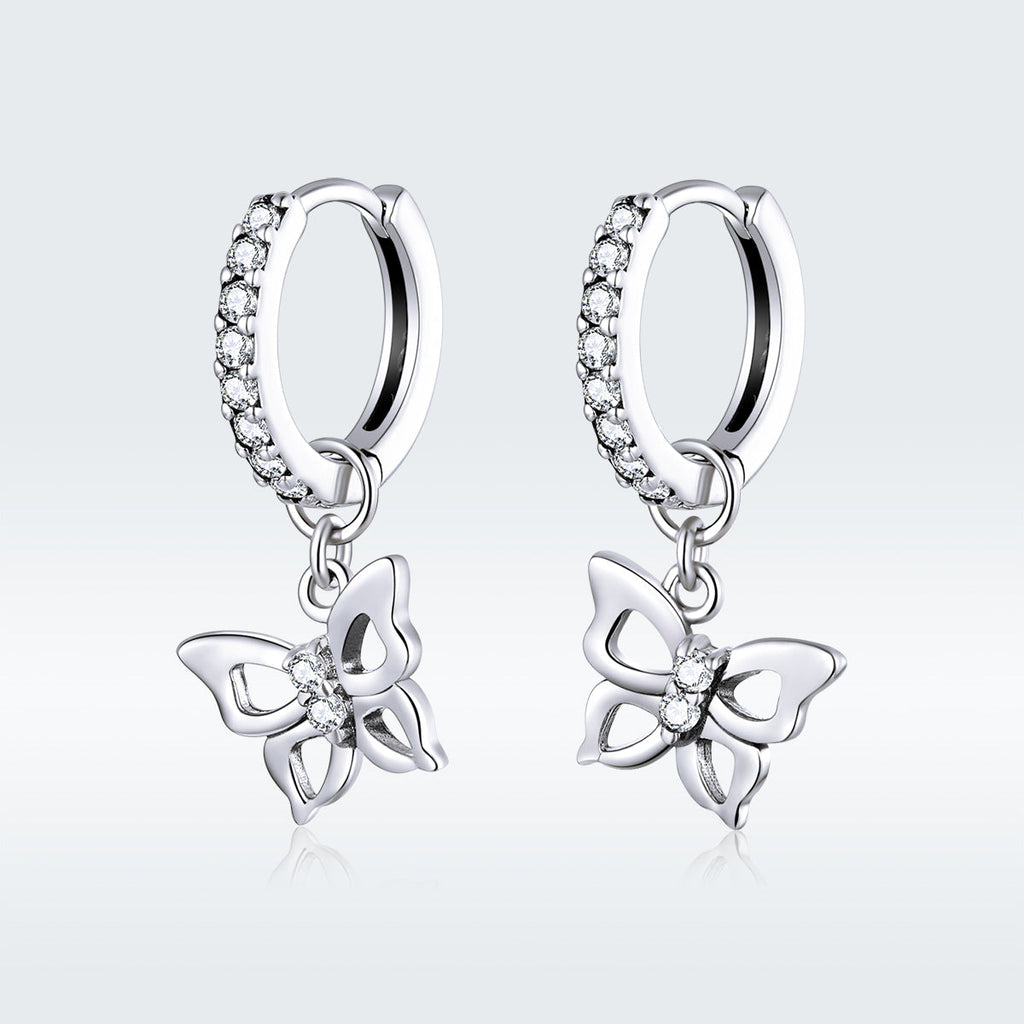 S925 Oxidized Silver Pavé Setting CZ Earrings for Women