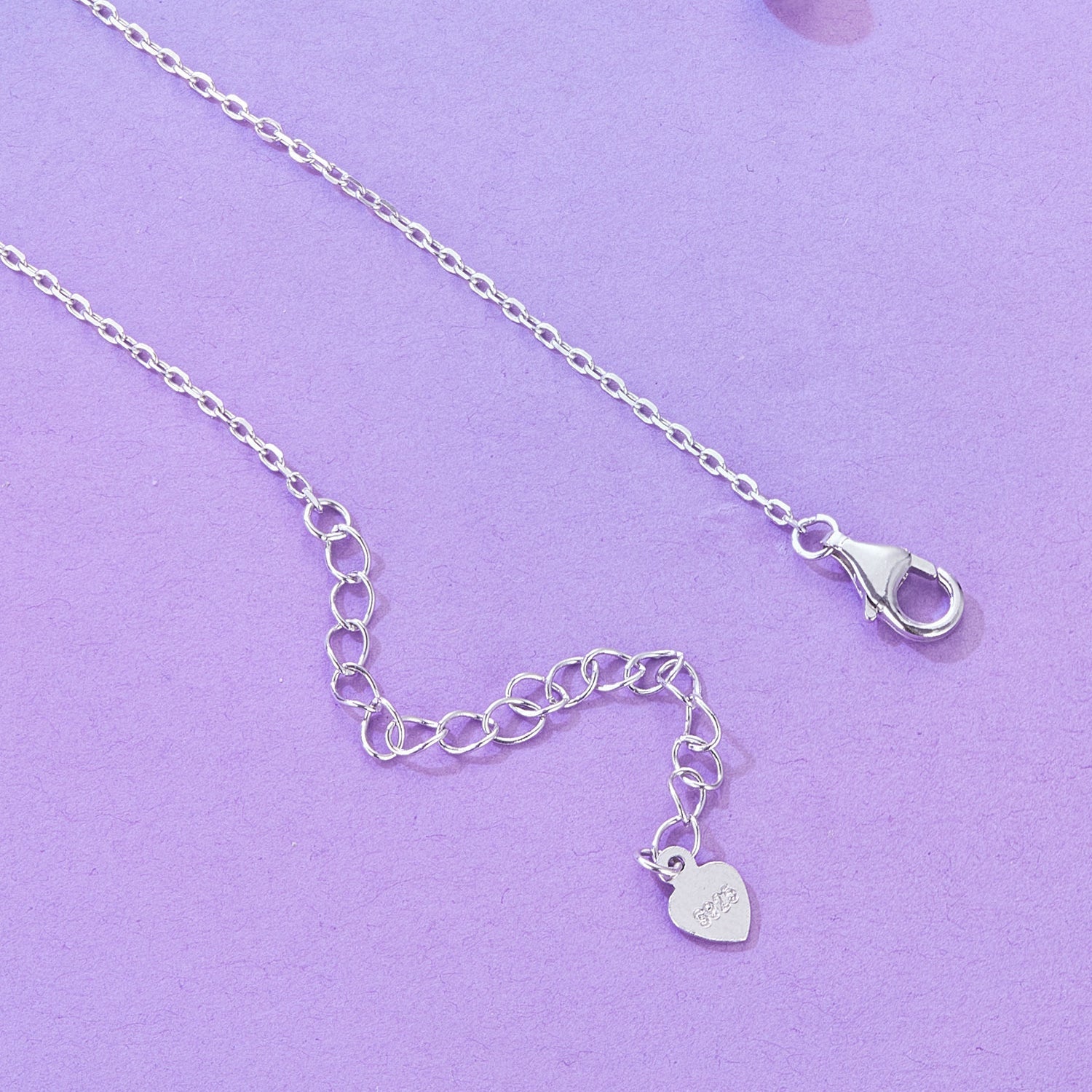 925 Sterling Silver Necklace with Pavé CZ & Transparent Glass Pendant for Women