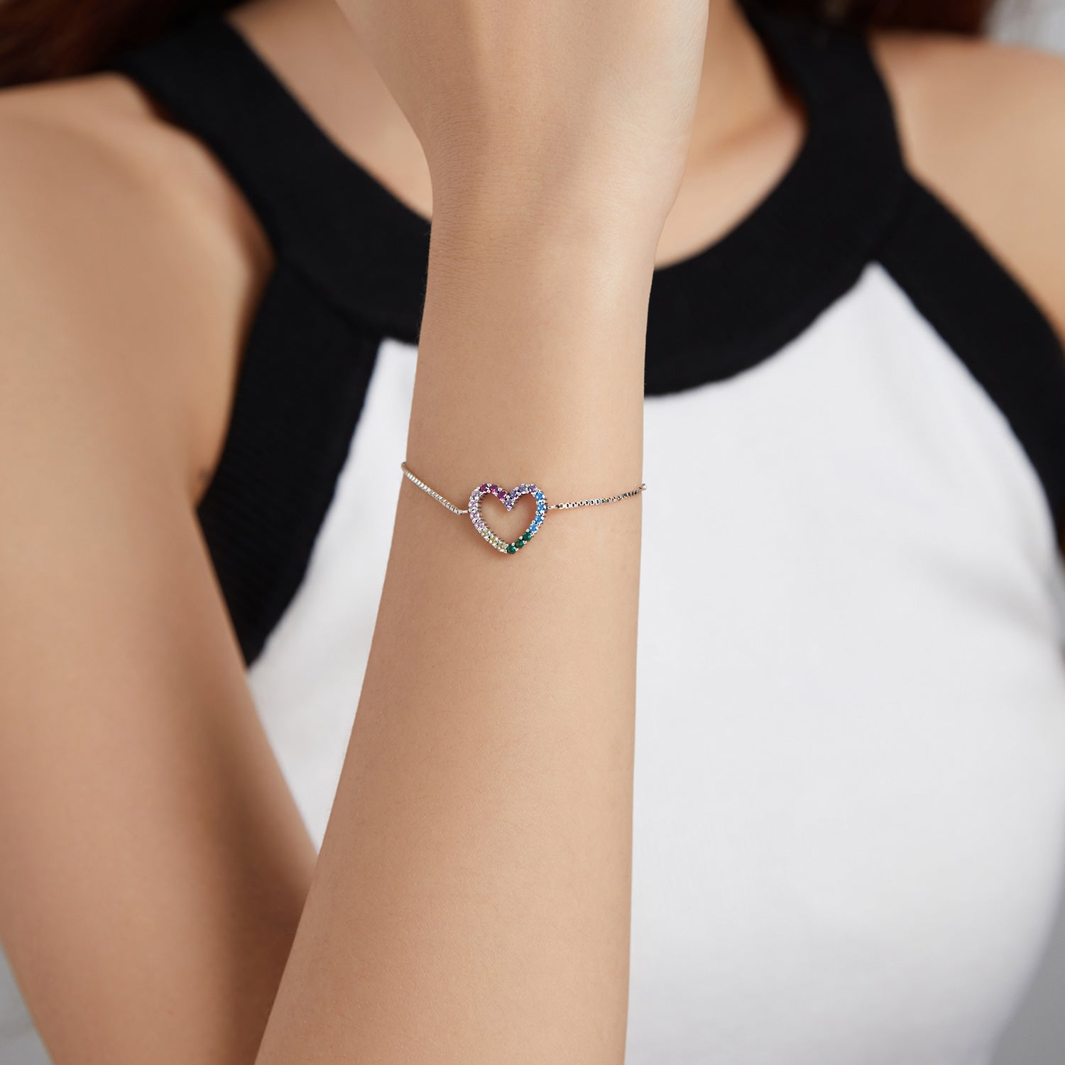 925 Sterling Silver Bracelet with Pavé Setting CZ
