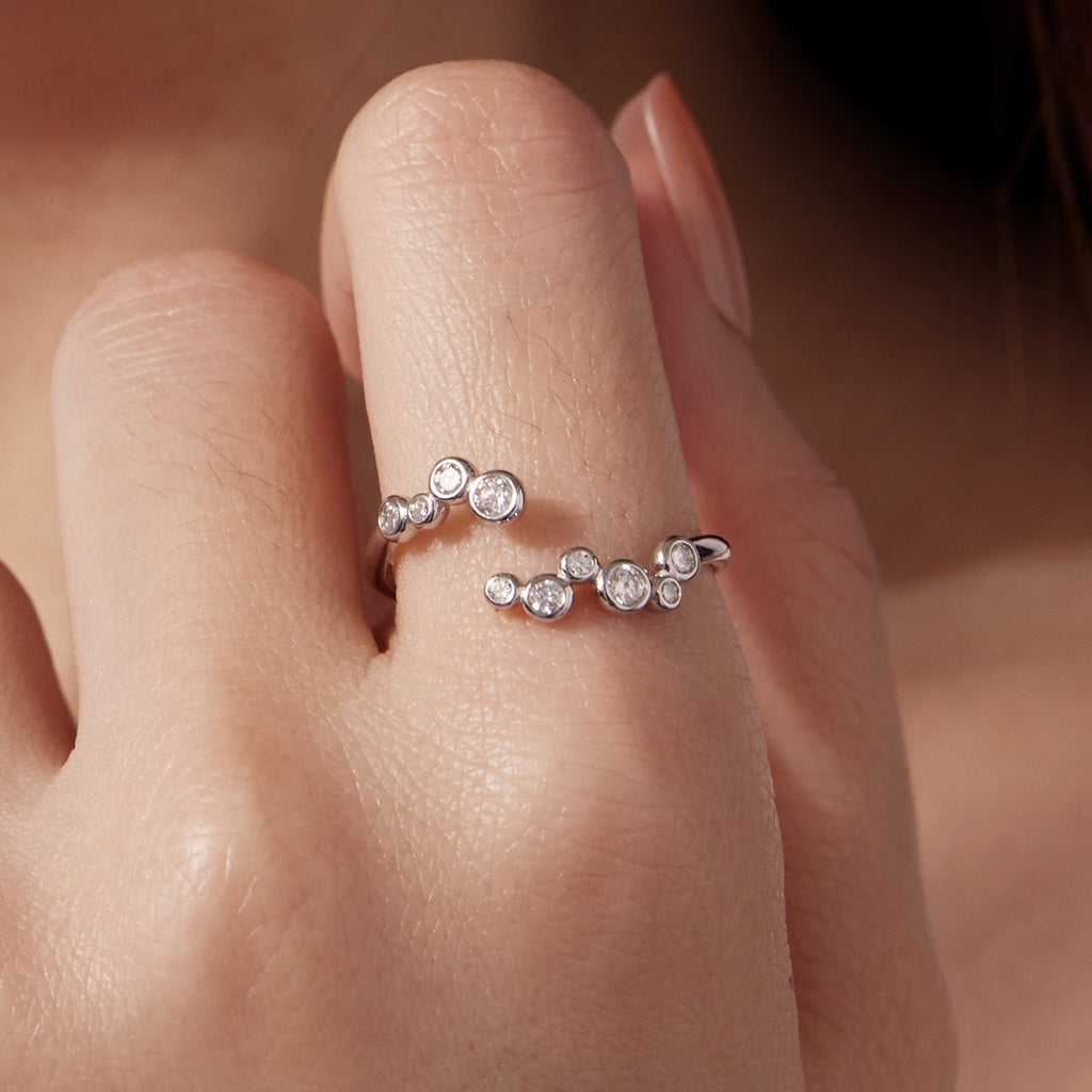 925 Sterling Silver Moissanite 0.06 Carat Ring for Women, Size E