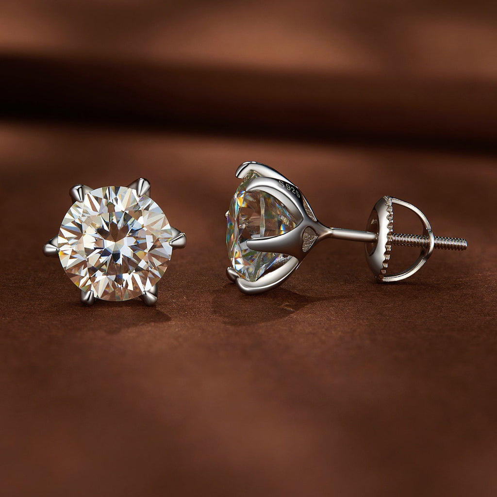 S925 Sterling Silver 2.00 Carat Moissanite Earrings for Women