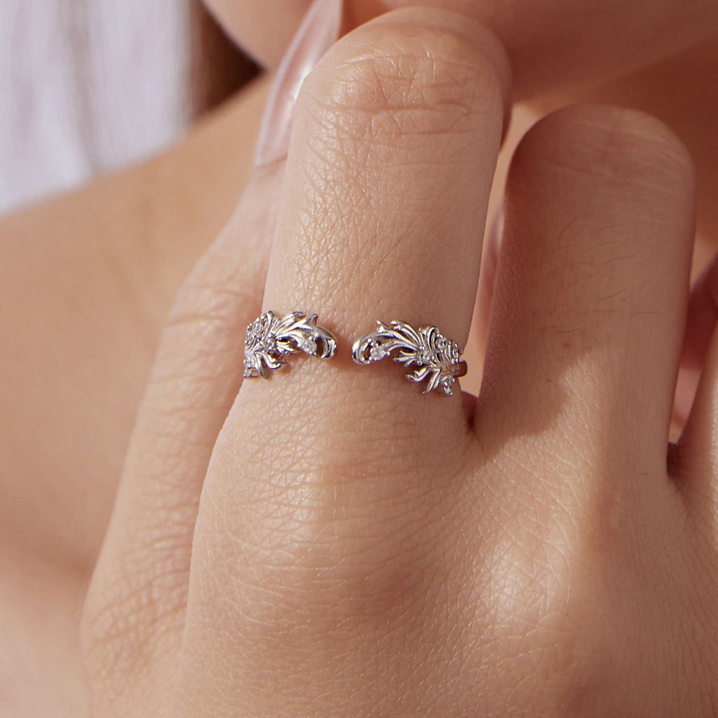 925 Sterling Silver White Gold Plated Ring with Pavé Setting CZ for Women