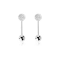 925 Sterling Silver Earrings with Platinum Plating - 0.3 cm for Women