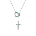 925 Sterling Silver Plated Necklace with Adjustable Length 42.5cm and CZ for Women