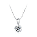 925 Sterling Silver Moissanite Necklace 40+5cm with White Gold Plating for Women