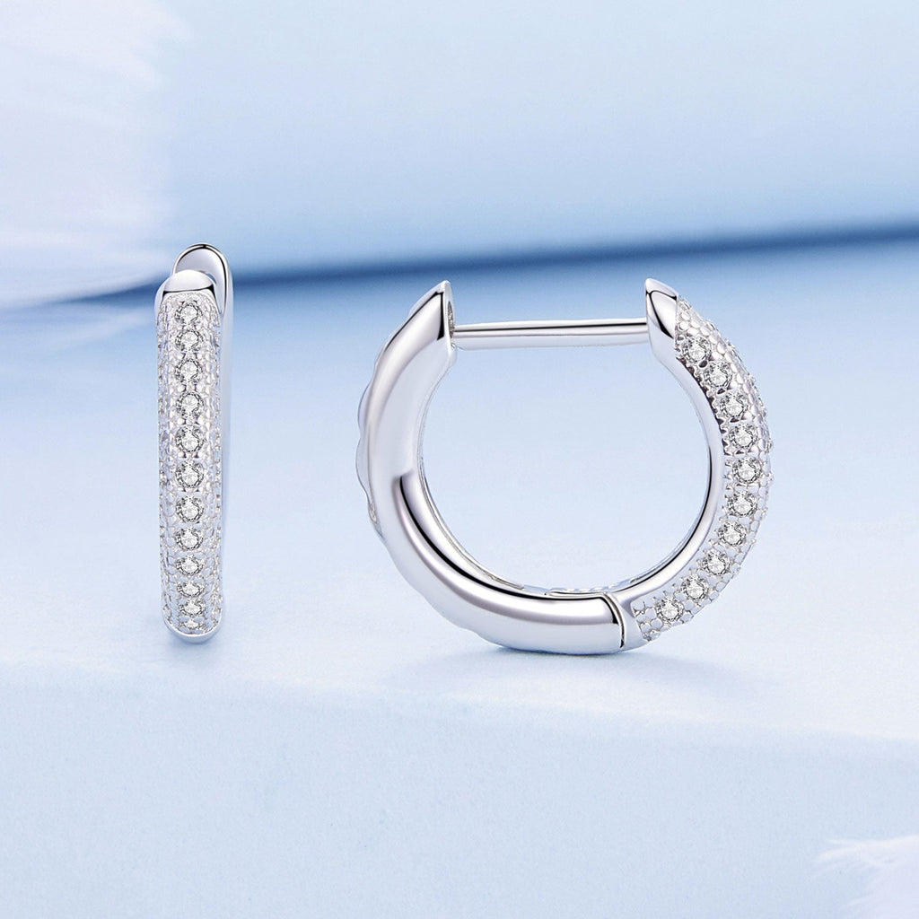 925 Sterling Silver Pavé Setting CZ Earrings for Women